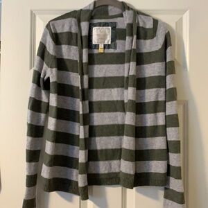 American Eagle angora cotton blend green and gray open front Y2K cardigan S